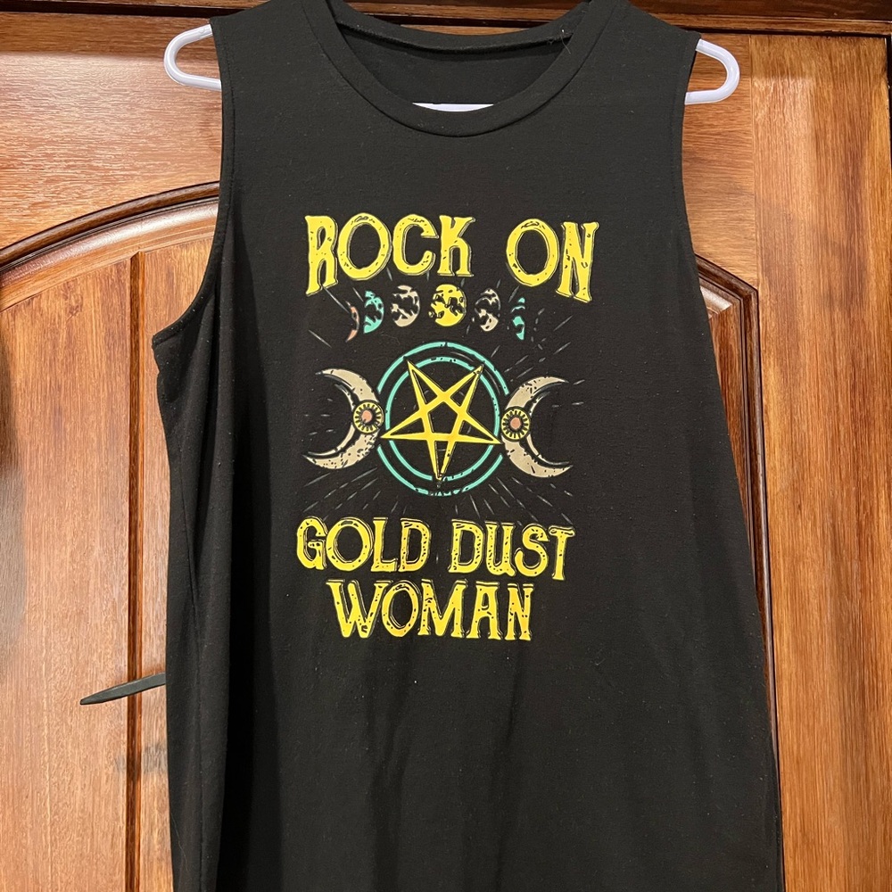 Gold Dust Woman Black Tank Top